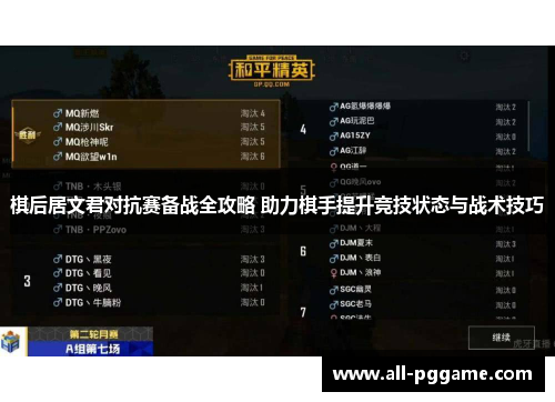 棋后居文君对抗赛备战全攻略 助力棋手提升竞技状态与战术技巧